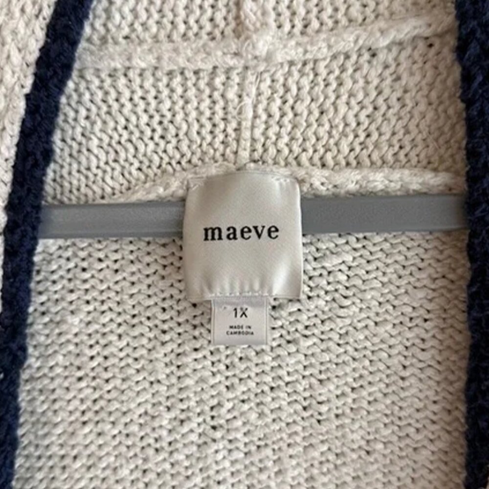 ANTHROPOLOGIE MAEVE Nautical Buoy Cardigan Sweater - SIZE 1X - Picture 5 of 9